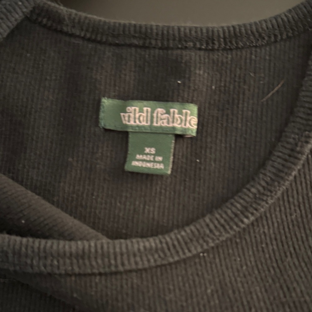 Wild Fable Black Ribbed Top - Picture 2 of 3